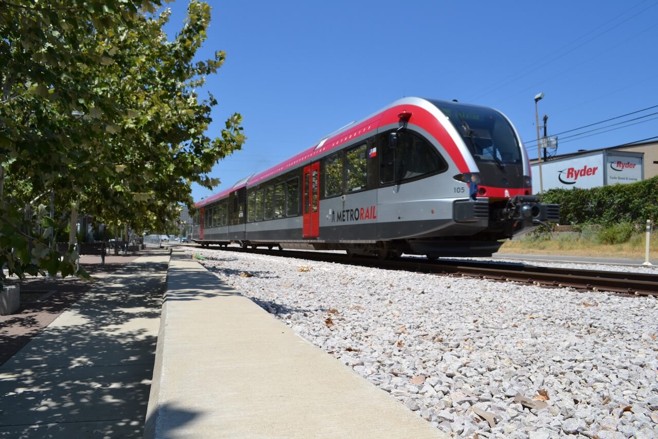 A picture of an Austin MetroRail train.
